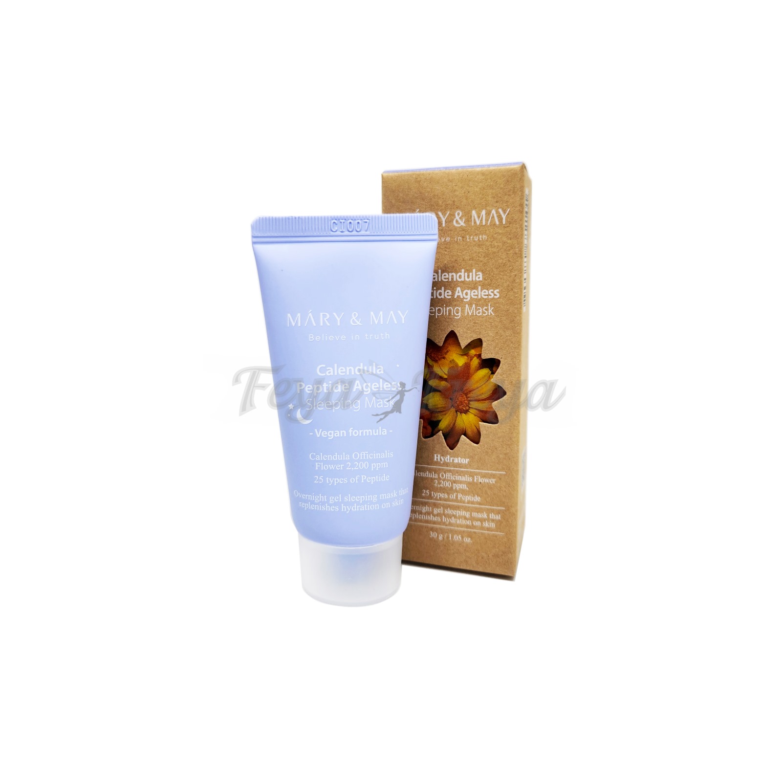 MARY & MAY CALENDULA PEPTIDE AGELESS SLEEPING MASK Ночная маска против старения с экстрактом календулы и пептидами 30гр