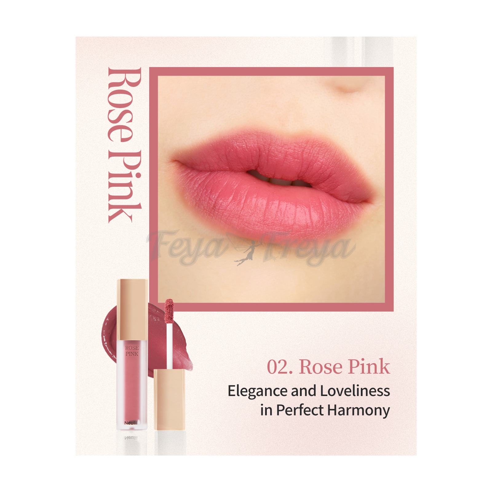 NEULII NATURAL FIXING VELVET TINT ROSE PINK Бархатный тинт для губ "Розовая Роза" 4гр 