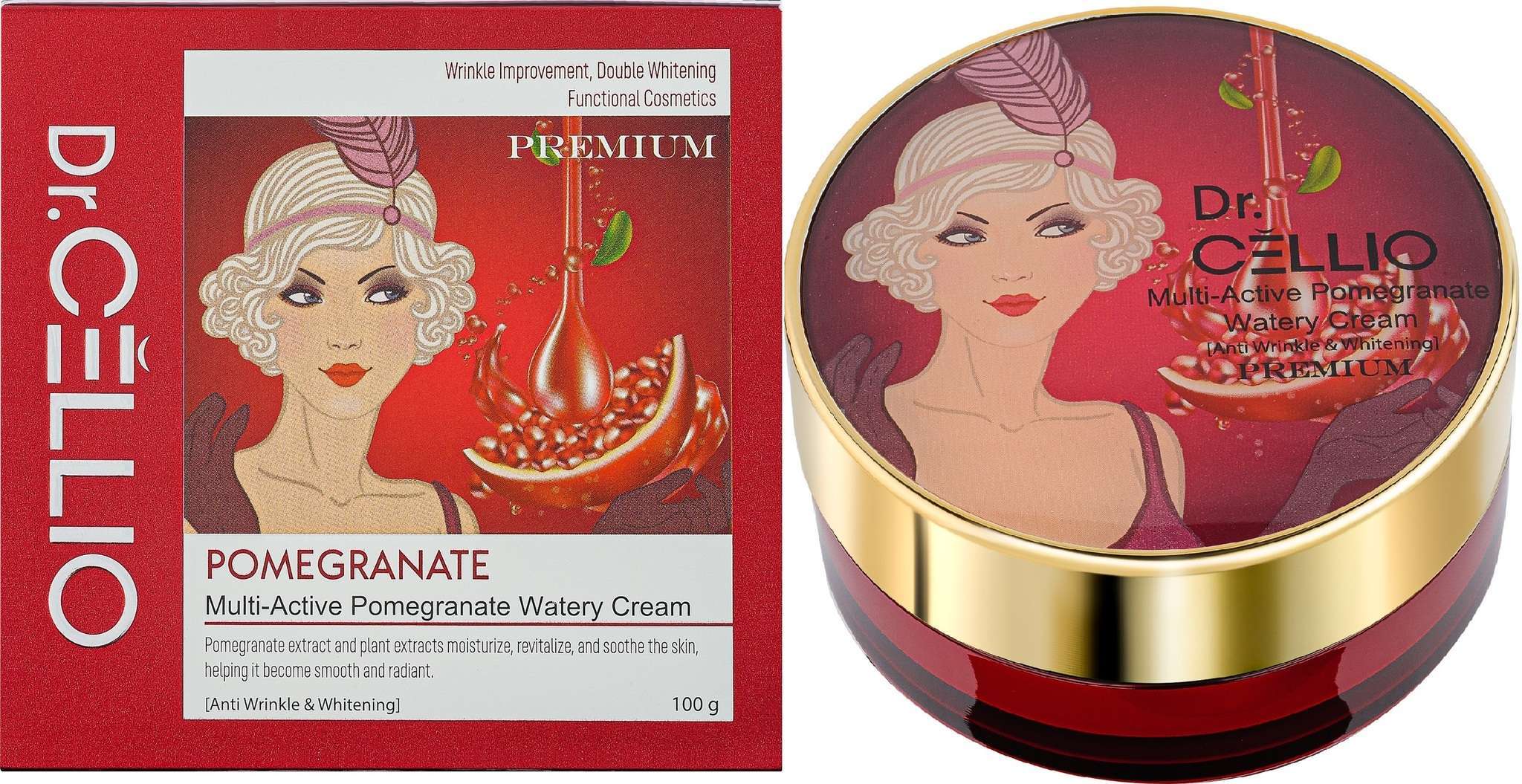 DR.CELLIO MULTI ACTIVE POMERGRANATE WATERY CREAM Увлажняющий крем с экстрактом граната 100гр
