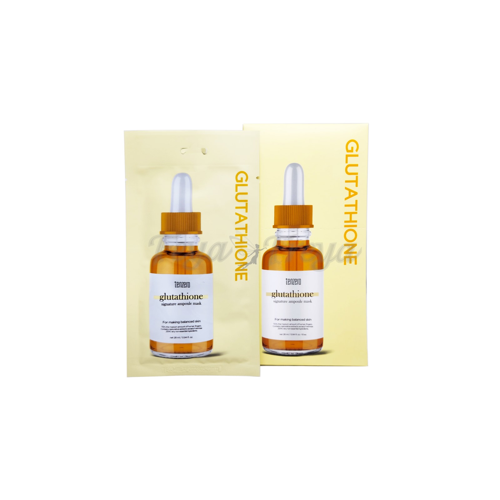 TENZERO SIGNATURE AMPOULE MASK GLUTATHIONE Ампульная маска для лица с глутатионом 28мл*10шт