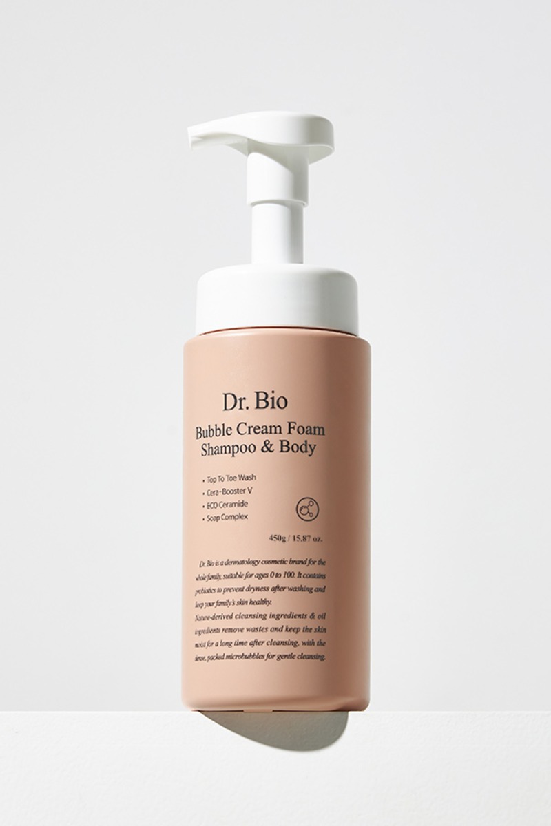 DR.BIO BUBBLE CREAM FOAM SHAMPOO & BODY Пенка для очищения кожи лица, тела и волос 450гр