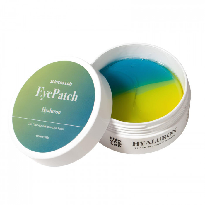 SHINCOS.LAB 2 IN 1 TWO HYALURON HYDROGEL EYE PATCH Гидрогелевые патчи под глаза с гиалуроном 90г (60шт)