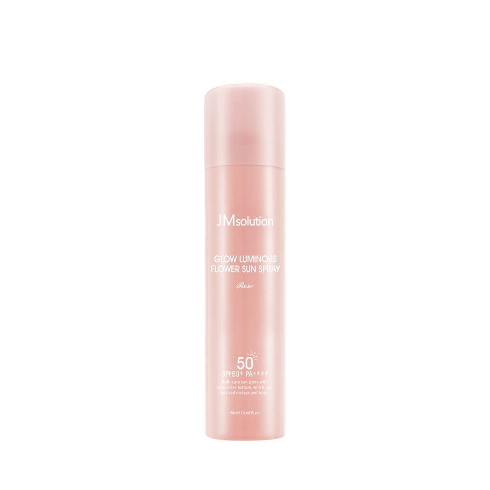 JM SOLUTION GLOW LUMINOUS FLOWER SUN SPRAY ROSE Солнцезащитный спрей с дамасской розой 180мл