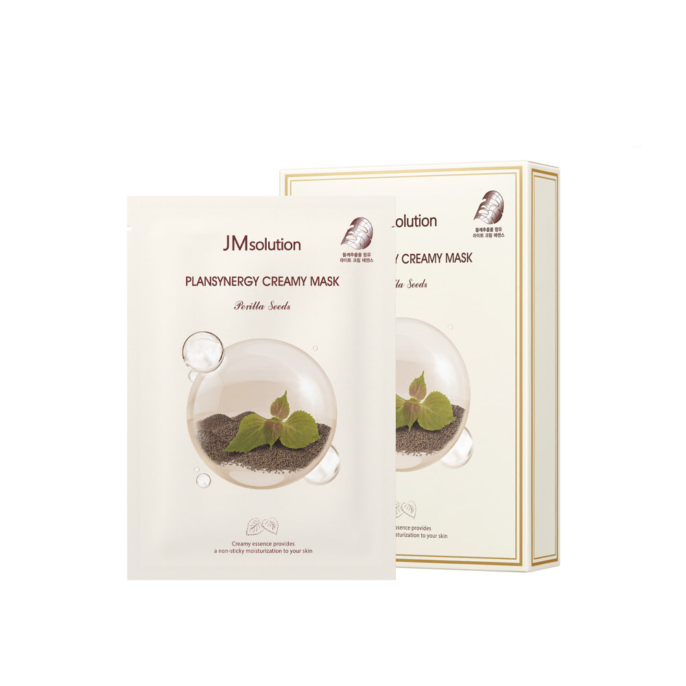 JM SOLUTION PLANSYNERGY CREAMY MASK PERILLA SEEDS Тканевая маска с экстрактом семян периллы 30мл
