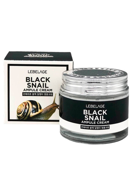 LEBELAGE BLACK SNAIL AMPOULE CREAM Ампульный крем для лица с муцином черной улитки 70мл