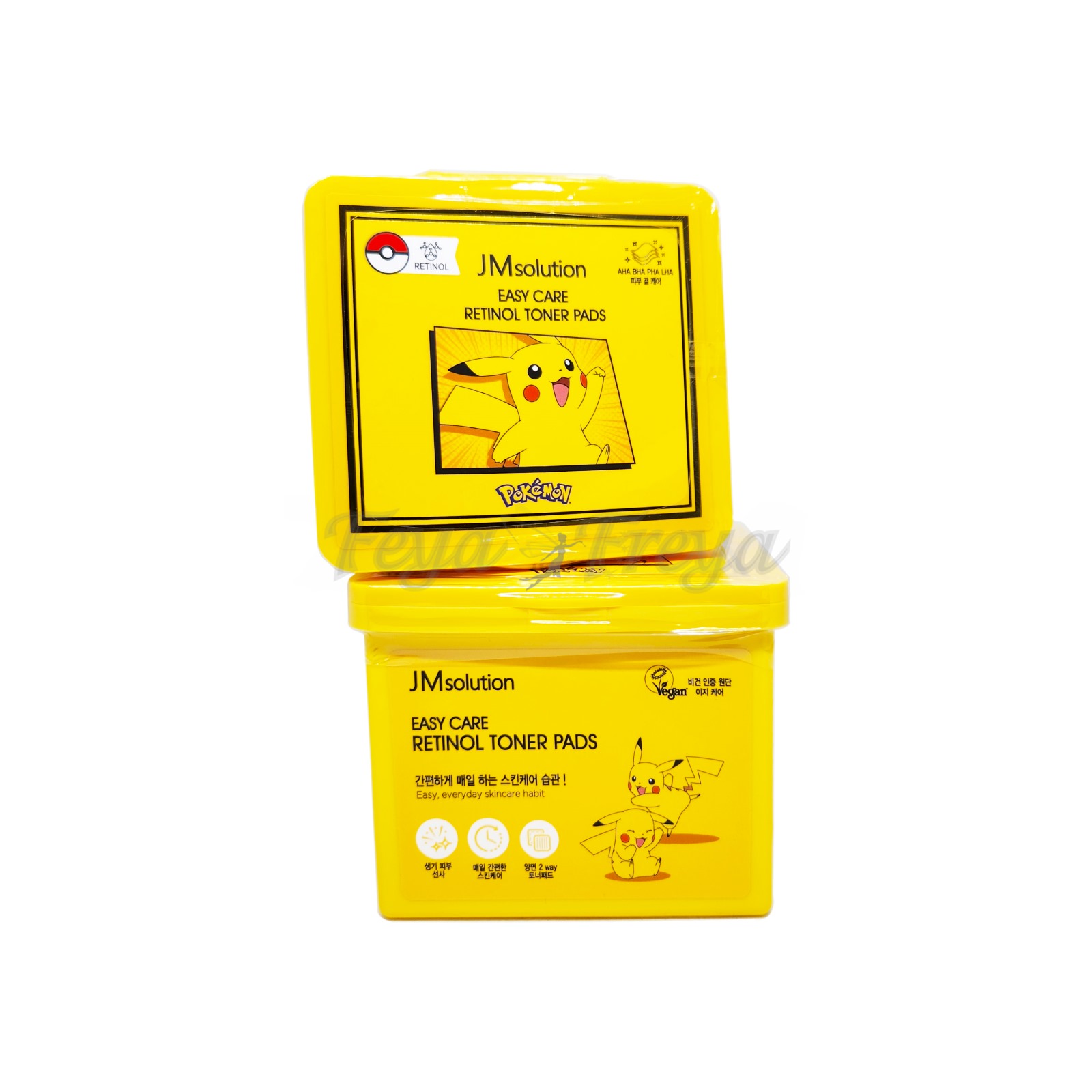 JM SOLUTION EASY CARE RETINOL TONER PADS Очищающие тонер педы с ретинолом (Пикачу) 70шт (200мл)