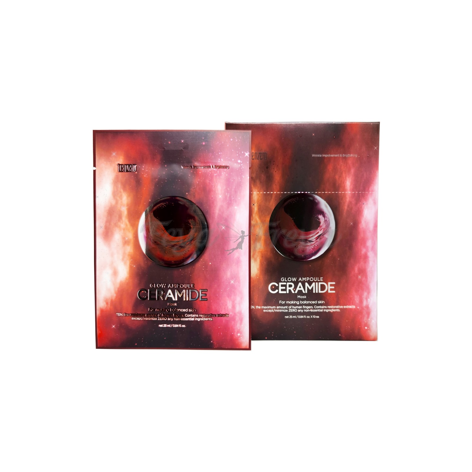 TENZERO GLOW AMPOULE CERAMIDE MASK Тканевая маска для лица с керамидами 25мл*10шт