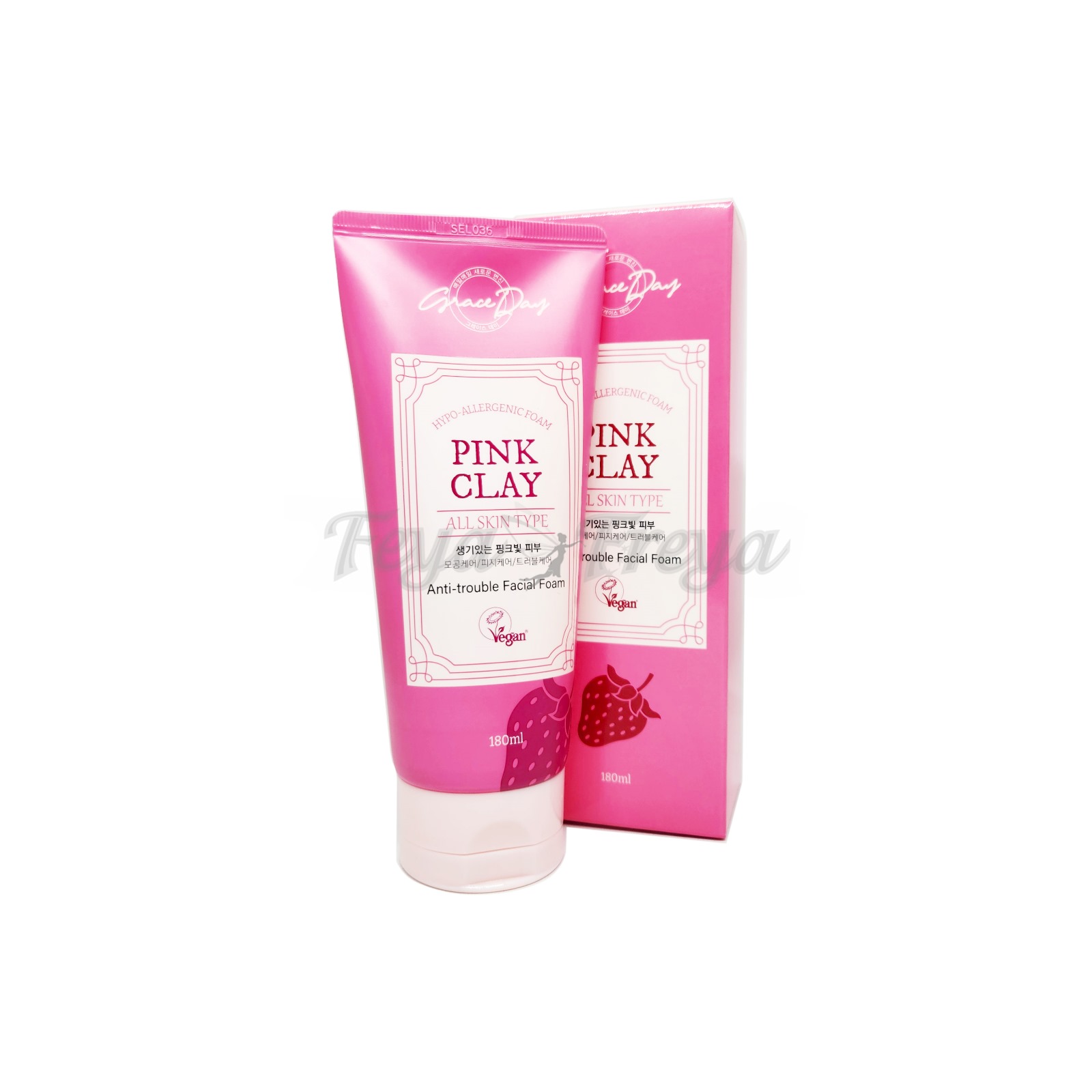 GRACE DAY PINK CLAY ANTI-TROUBLE FACIAL FOAM Пенка для умывания с розовой глиной 180мл