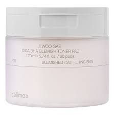 CELIMAX JI WOO GAE CICA BHA BLEMISH TONER PAD Тонер-пэды с ВНА и центеллой для проблемной кожи 170мл (60шт)
