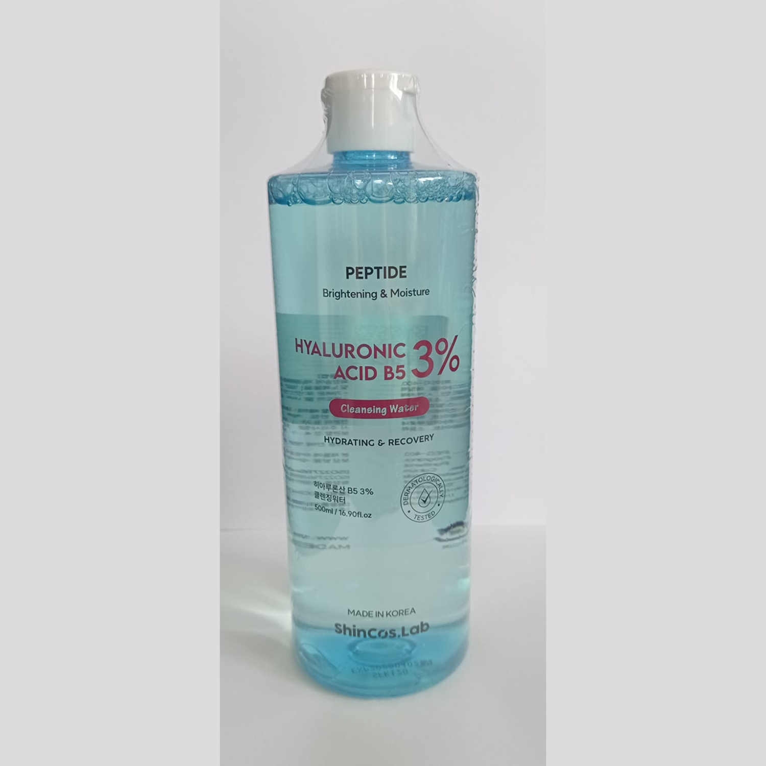 SHINCOS.LAB HYALURONIC ACID B5 3% CLEANSING WATER Мицеллярная очищающая вода с гиаулуроном и витамином В5 3% 500мл