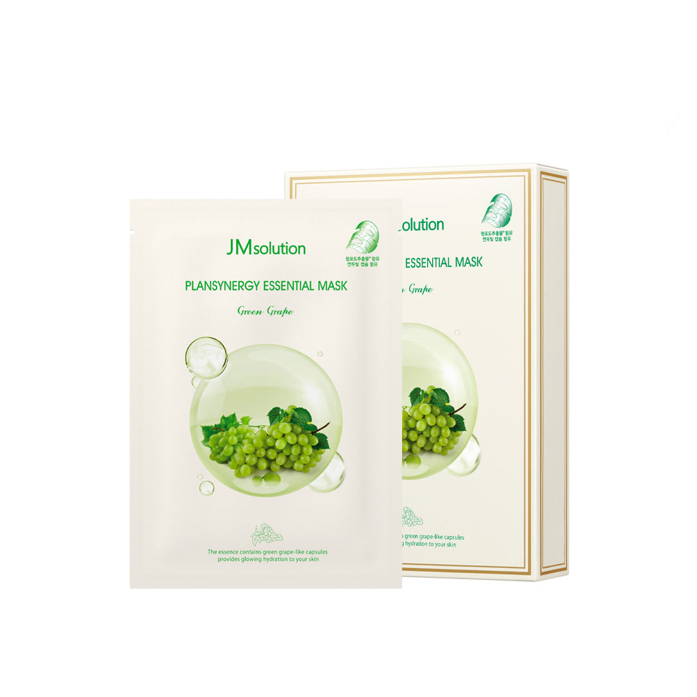 JM SOLUTION PLANSYNERGY ESSENTIAL MASK GREEN GRAPE Тканевая маска с экстрактом зел. винограда 30*10шт