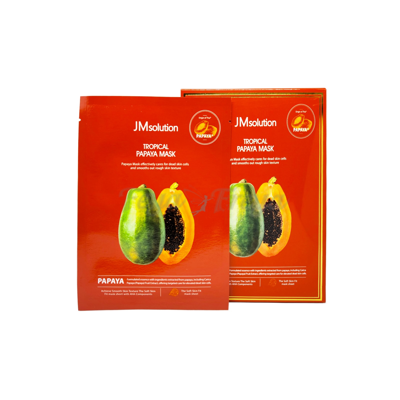 JM SOLUTION TROPICAL PAPAYA MASK Тканевая маска с экстрактом папаи 28мл