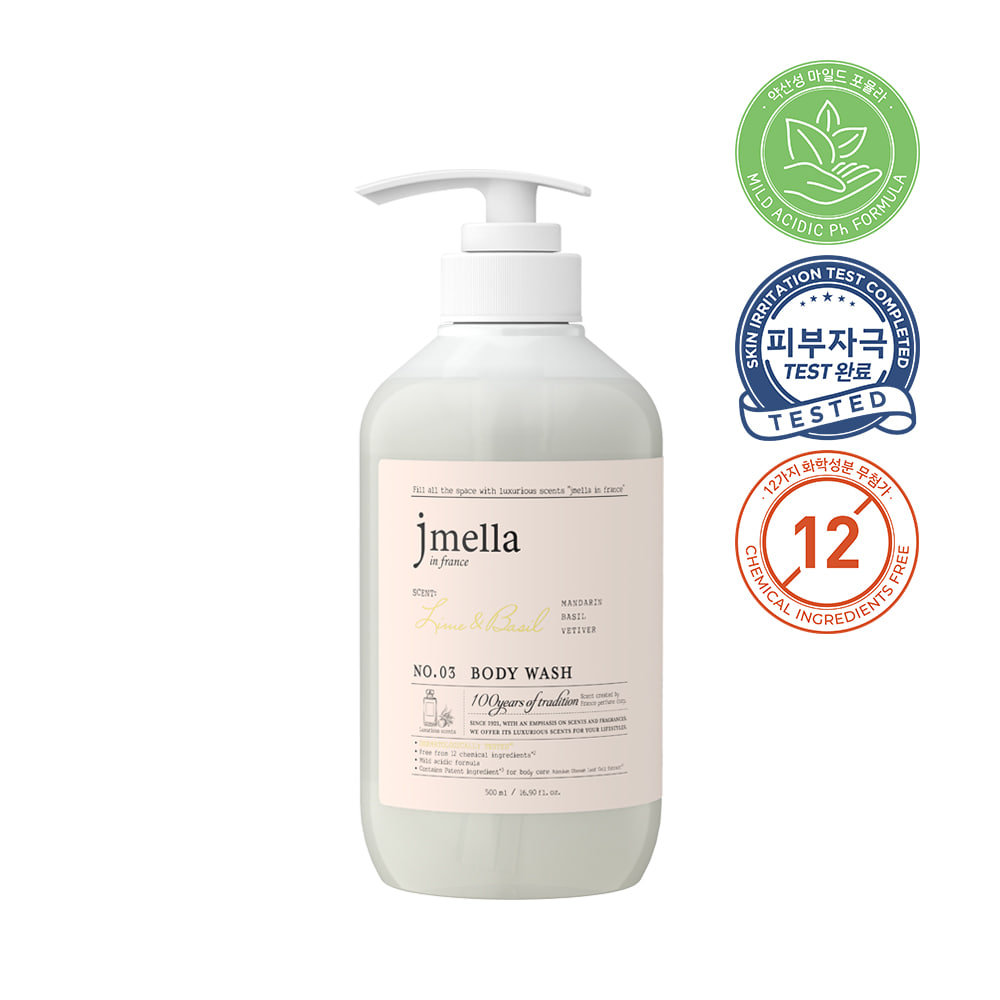JMELLA IN FRANCE LIME & BASIL BODY WASH Парфимированный гель для душа "Лайм и базилик" 500мл