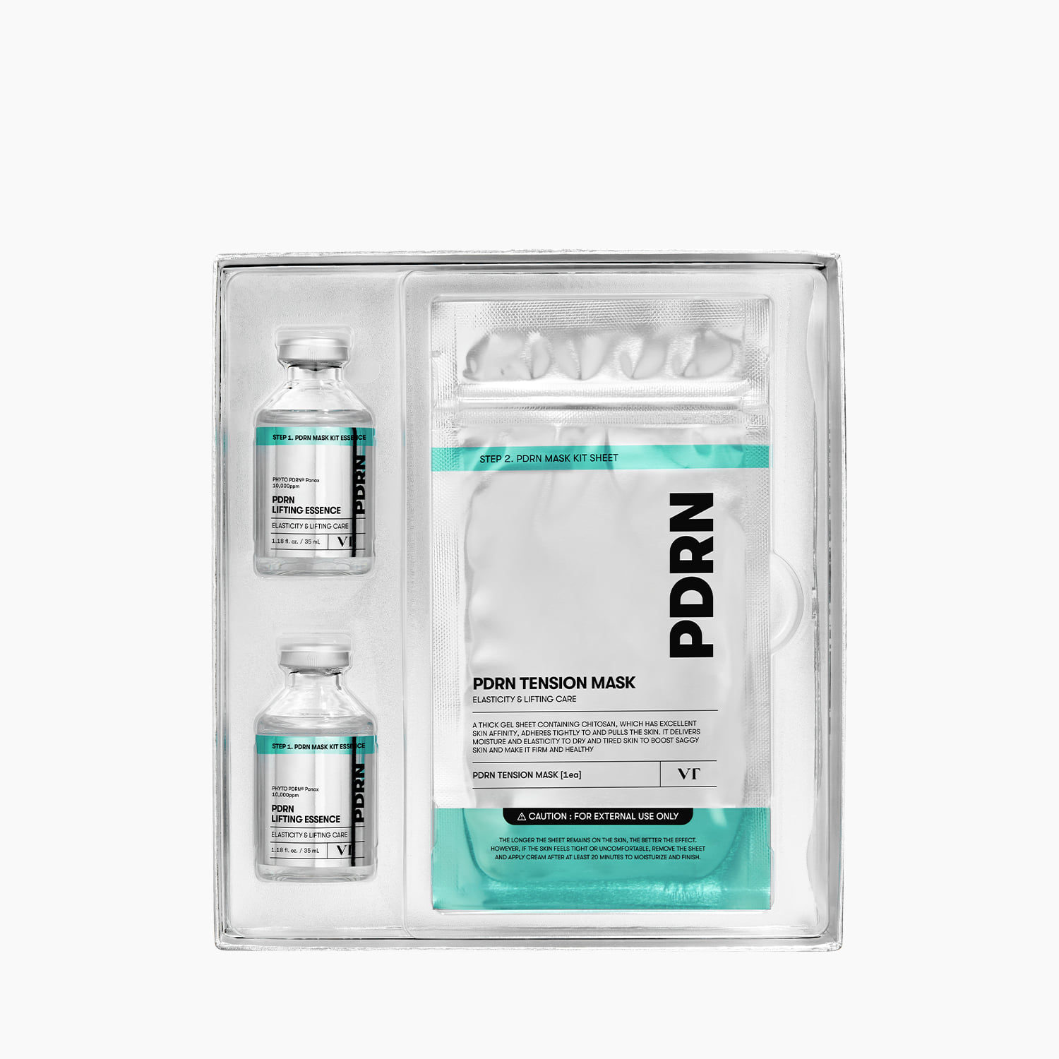 VT PDRN MASK KIT Набор маска и эссенция для лица с PDRN (35мл*2шт)+2шт