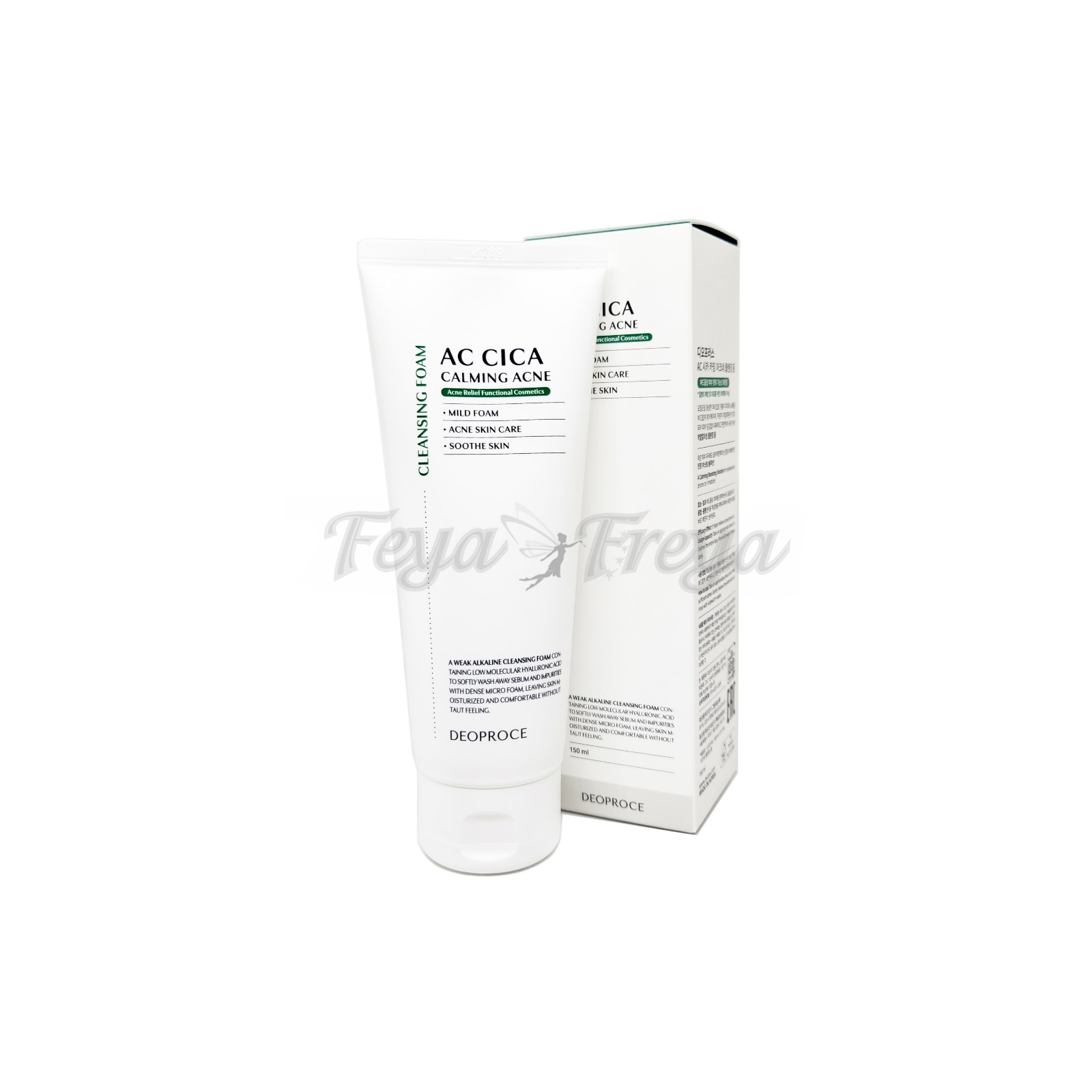 DEOPROCE AC CICA CALMING ACNE CLEASING FOAM Успокаивающая пенка для умывания для проблемной кожи с центеллой 150мл