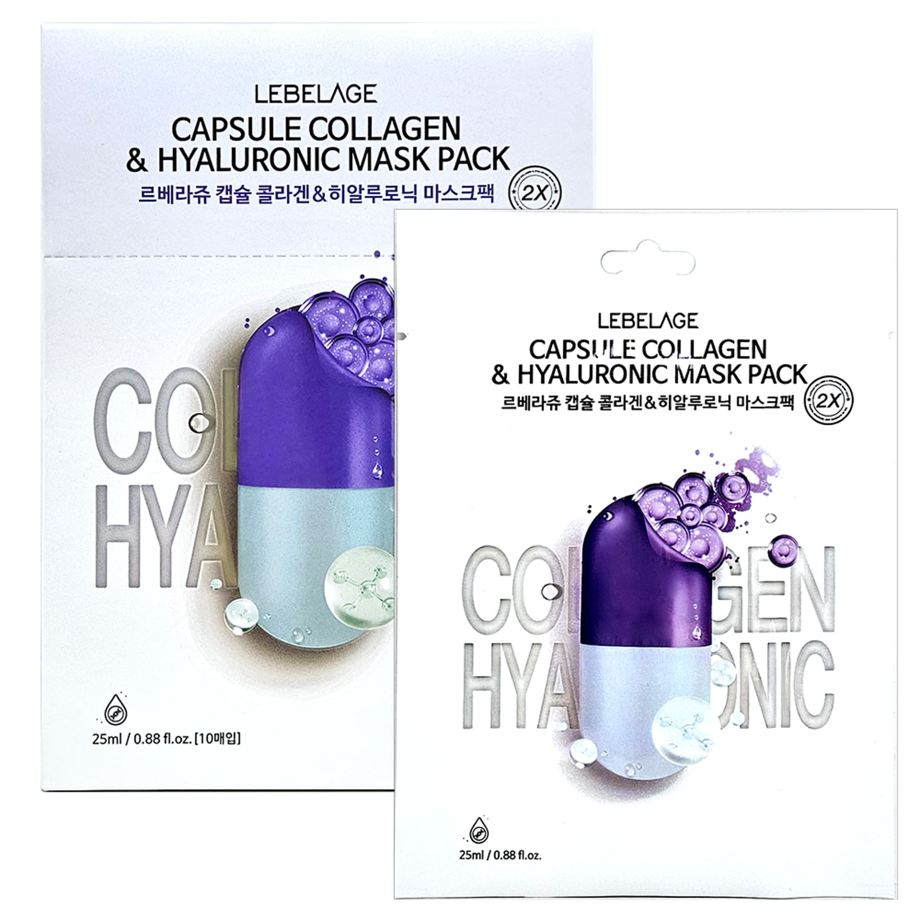 LEBELAGE CAPSULE COLLAGEN&HYALURONIC 2X MASK PACK Капсульная маска с коллагеном и гиалуроновой кислотой 28мл