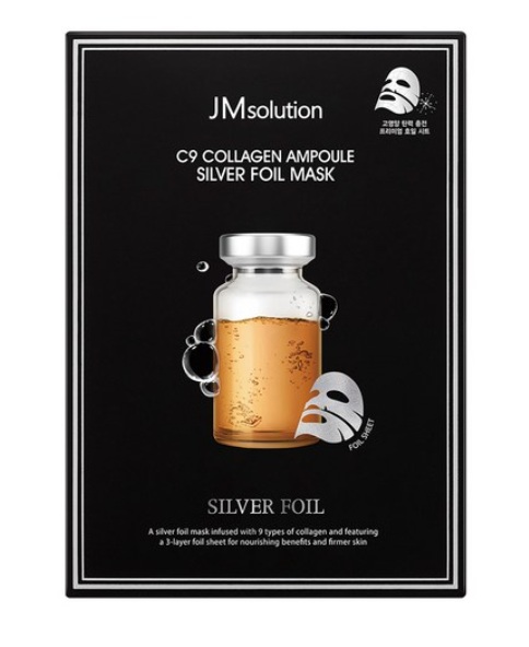 JM SOLUTION C9 COLLAGEN AMPOULE SILVER FOIL MASK Увлажняющая ампульная тканевая маска с коллагеном 35мл