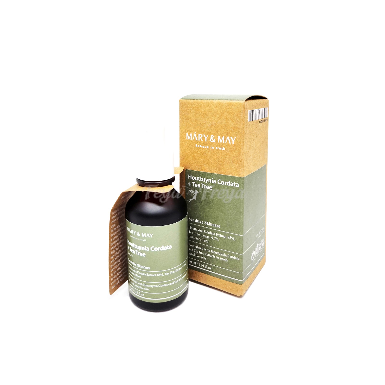 MARY & MAY HOUTTUYNIA CORDATA+TEA TREE SERUM Успокаивающая сыворотка с хауттюйнией и чайным деревом 30мл