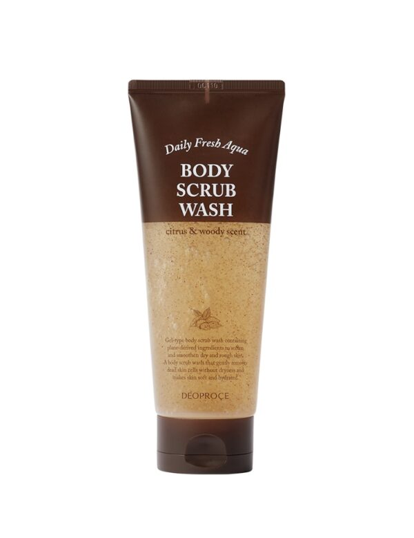 DEOPROCE DAILY FRESH AQUA BODY SCRUB WASH 200g Увлажняющий очищающий гель-скатка для душа 200гр