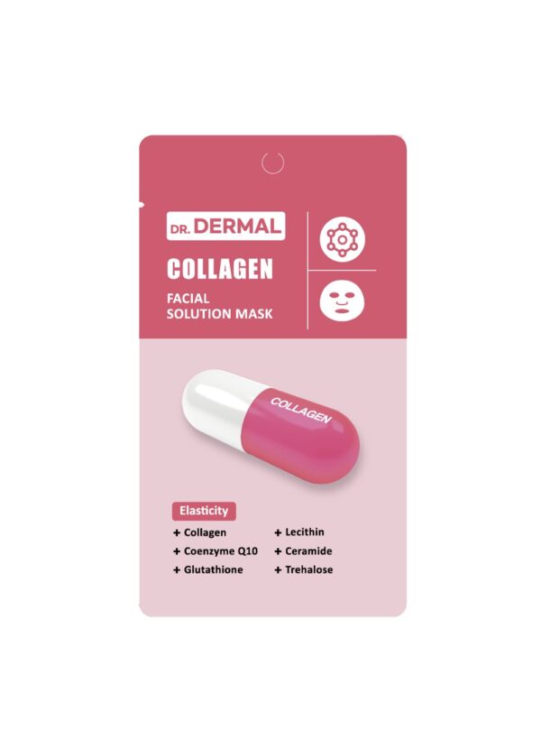 DR.DERMAL FACIAL SOLUTION MASK COLLAGEN 25ml Тканевая маска для лица с коллагеном 25мл*10шт