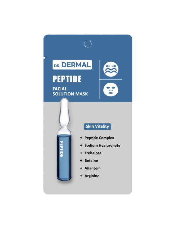 DR.DERMAL FACIAL SOLUTION MASK PEPTIDE 25ml Антивозрастная тканевая маска для лица с пептидами 25мл*10шт