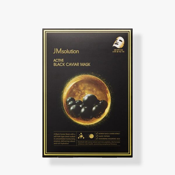 JM SOLUTION ACTIVE BLACK CAVIAR MASK 30ml*10ea Антивозрастная тканевая маска с черной икрой 30мл*10шт