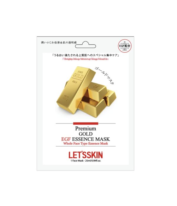 LET'S SKIN GOLD & EGF ESSENCE MASK 25ml*10ea Тканевая маска для лица с золотом и EGF 25мл* 10шт