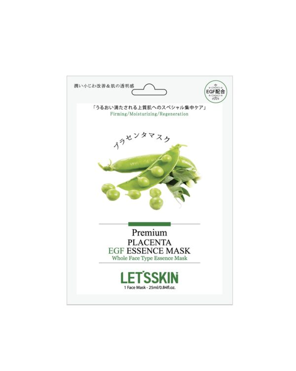 LET'S SKIN PLACENTA & EGF ESSENCE MASK 25ml*10ea Тканевая маска для лица с плацентой гороха и EGF 25мл*10шт