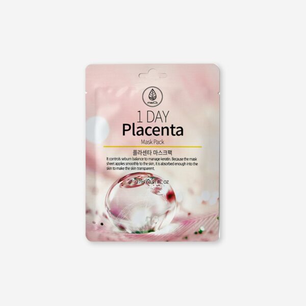 MEDB 1 DAY PLACENTA MASK PACK 27g Тканевая маска для лица с экстрактом плаценты 27гр*10шт